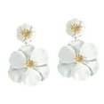thumbnail image 4 of Pendientes colgantes de flores, pendientes de pétalos florales, pendientes colgantes para vacaciones, mujeres, niñas, joyería del día de San Valentín,, 4 of 8