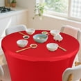 thumbnail image 3 of Round Tablecloth With Four Corner Elastic Bands For Secure Universal Fit On Large Circular, 3 of 4