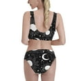 thumbnail image 3 of Vsdgher Womens High Waisted Bikini Sets Two Piece Swimsuit Crescent and Stars Print Tummy Control Bathing Suit-Large, 3 of 8