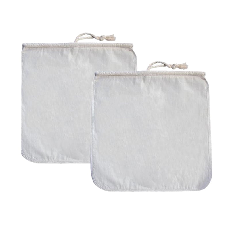 2 Pack Organic Reusable Cold Coffee Brew Filters Bag,12 Inch Wine Brewing Filters Eco-Friendly Mesh Cotton Toddy Filter