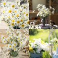 thumbnail image 2 of Paquete de 10 flores artificiales de Margarita Gerbera, Margarita de seda blanca para decoración del hogar y la boda, 2 of 4