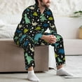 thumbnail image 5 of Mens Pajamas Set, Dinosaur print A Button Down Long Sleeve Loungewear Sleepwear Pjs sets for Men, 5 of 5