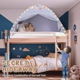 thumbnail image 3 of Toddler Bed Tent Canopy: Lights & Flags Indoor Floor Bed Kids Tent Playhouse - Portable & Foldable Twin Bunk Bed Curtains - Girls & Boys Bedroom Privacy Space Sleeping Tents Gifts (Gray), 3 of 12