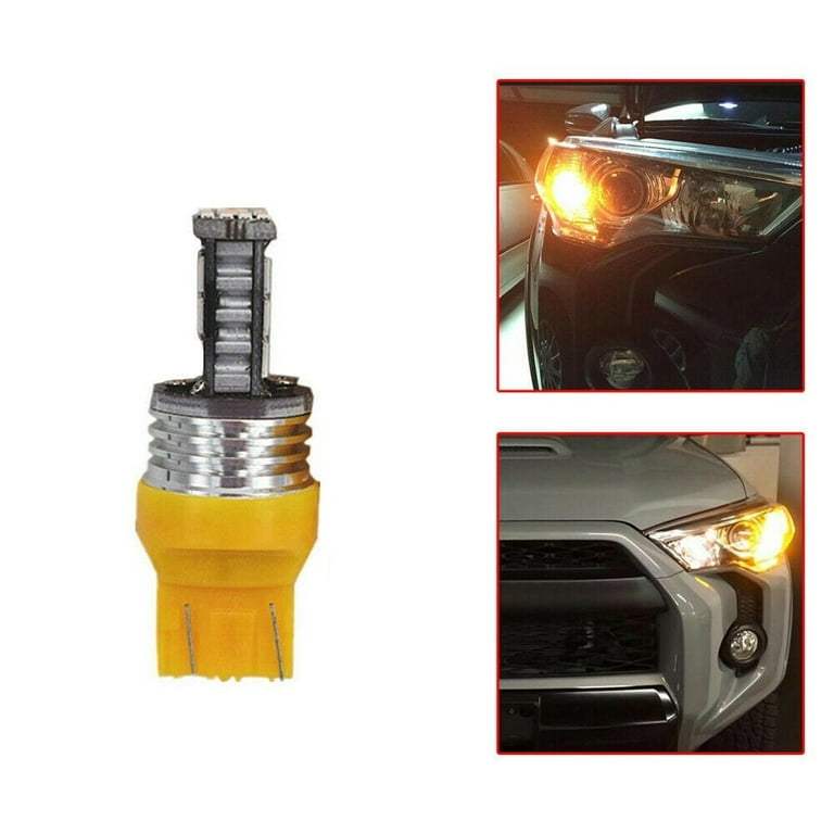2x 7440 Amber LED Turn Signal Bulbs – 33 SMD 2835 Chips, W21W/WY21W, 3000K Orange
