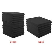 12/24/48pcs Acoustic Panels Sound Proofing Foam Sheet With Adhesive Backing