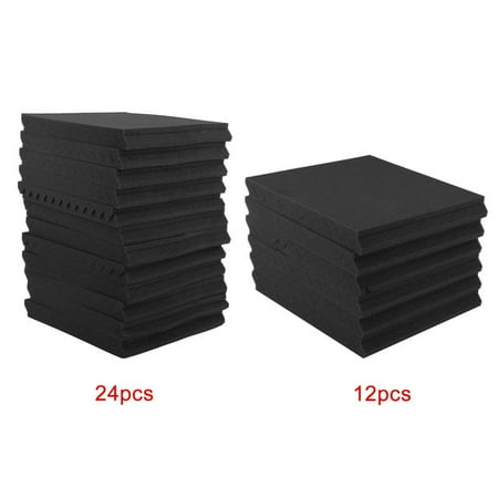 12/24/48pcs Acoustic Panels Sound Proofing Foam Sheet With Adhesive Backing