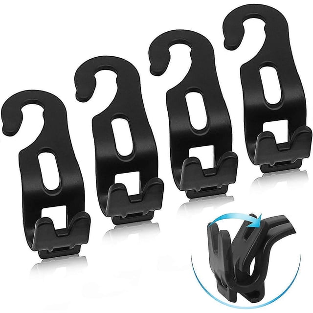 Car Seat Headrest Hooks, 4 Pack Durable Car Back Seat Hooks Hangers For Wallets And Bags Collapsible