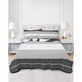 thumbnail image 3 of Black Grey Stripe Twin XL Size Down Alternative Comforter, Lightweight Comforter Quilt Bedding Set with Pillow Shams Modern Art Horizontal Striped All Seasons Bed Comforter Duvet Insert 68"x98", 3 of 7