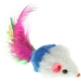 thumbnail image 3 of Furry pet cat toy mice, cat toy mice, pet cat toys, feather tail catcher, 10 count (colors random), 3 of 5