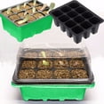 thumbnail image 5 of Holloyiver 1 Packs Seed Starter with Humidity Dome (12 Cells Total Tray) Growing Starting Seed Starting Trays Plant Starter and Base Mini Greenhouse Germination Kit, 5 of 6