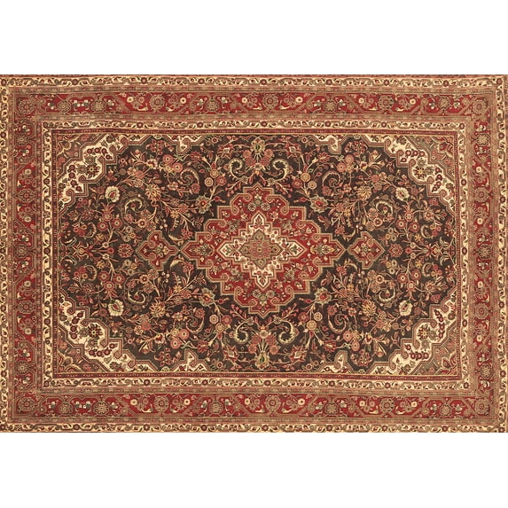 Ahgly Company Indoor Rectangle Medallion Brown Traditional Area Rugs, 5' x 7'