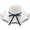 White, variant on Women's White Summer Straw Beach Bucket Hat with Ribbon Bow - Perfect for Summer Days