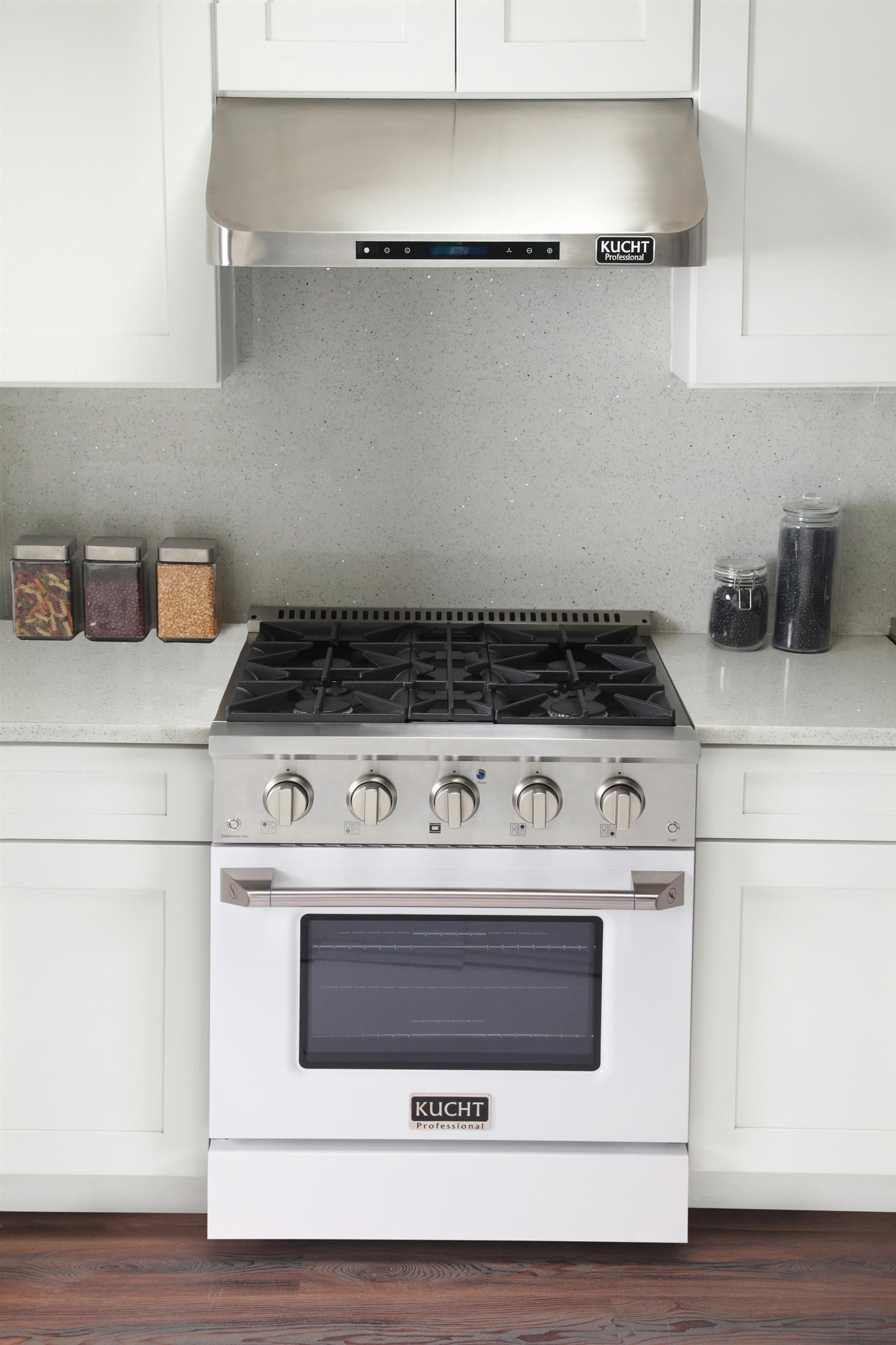 30 in. 4.2 cu. ft. Dual Fuel Range Propane Gas Sealed Burners in White.