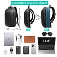 thumbnail image 3 of HEROIC KNIGHT Expandable 15.6" Laptop Backpack for Men, Water‑resistant Computer Backpack for Business Office Collge Travel, Black, 3 of 9