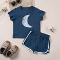 thumbnail image 2 of TOWED22 Toddler Girls Summer Outfit 2-Piece Set Graphic Print Tee and Soft Shorts 12M-4T Navy,12-18 M, 2 of 9