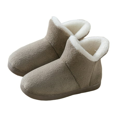 

Juhai Snow Boots 1 Pair Keep Warm Ultra Soft Adorable Couple Winter Plush Cotton Slippers