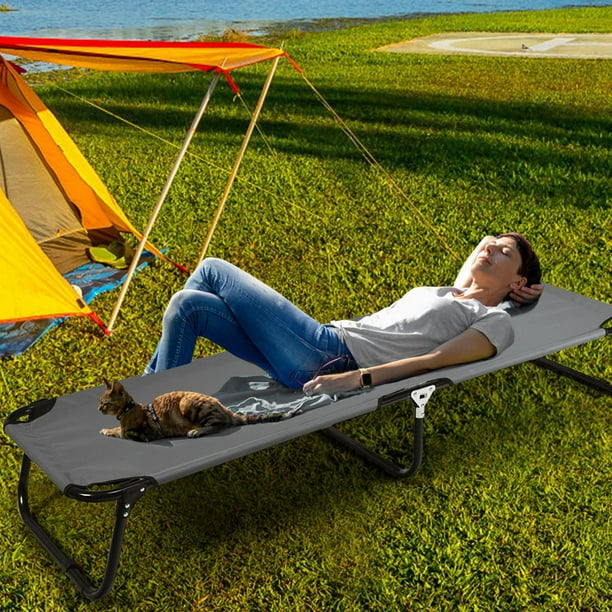 Gymax Portable Camping Cot Outdoor Folding Sleeping Bed for Traveling Hiking