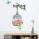 Sticker Mural Chambre Art Autocollant Cage Fleur Oiseau Motif 60 x 45cm – image 4 sur 5
