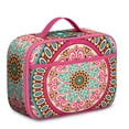 thumbnail image 1 of Boho Folk Insulated Tote Geometric Mandala Lightweight Compact with Front Pocket, 1 of 5