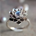 thumbnail image 2 of Moonstone White Lotus Ring Crystal Rhinestone, 2 of 5