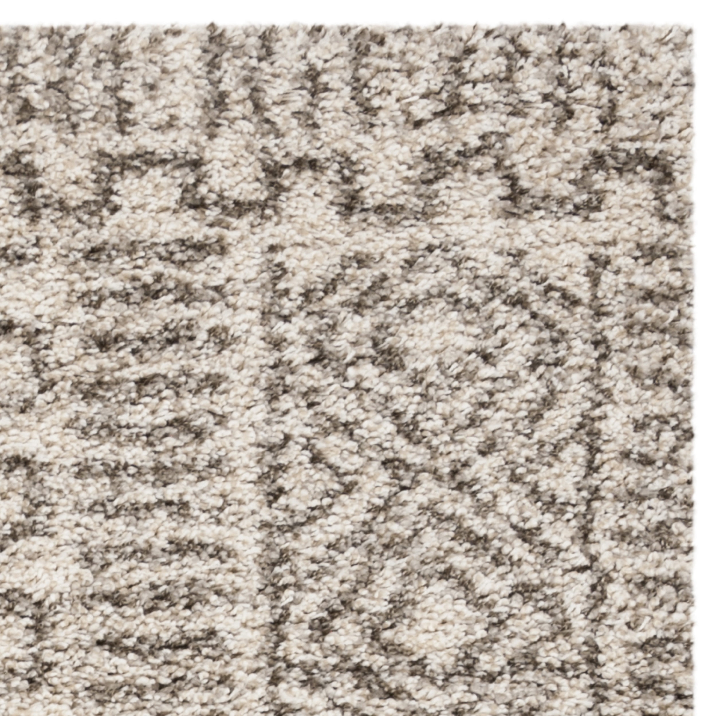 SAFAVIEH Hudson Raphael Geometric Shag Area Rug, Ivory/Grey, 7' x 7' Square
