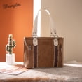 thumbnail image 3 of Wrangler Distressed Tote Bag for Women Western Purse Multi Pockets Handbags and Shoulder Bag, Brown, 3 of 6