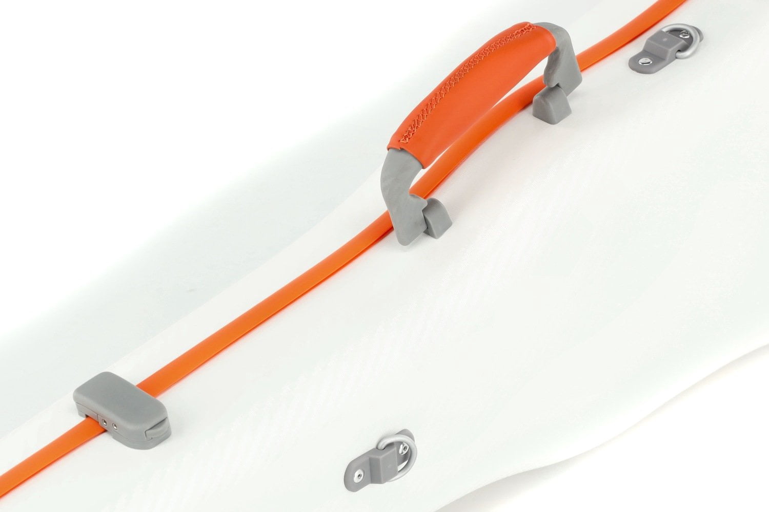 PURE by GEWA Violin Case, Polycarbonate Fun, Shaped, White/Orange, w/Subway Handle