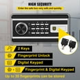 thumbnail image 4 of Vevor ZWSBXXHSWC22LQN18V0 0.8 cu. ft. Fingerprint Safe Box for Money with 2 Keys, 4 of 11