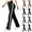 Style2-Black pants for women, variant on Maqroz Yoga Pants Women Plus Size Flare High Waist Tummy Control Bootcut Leggings with Side Stripes Casual Stretch Trousers Outdoor Gym Workout Sweatpants Black M