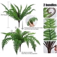 thumbnail image 5 of Artificial Fern Plants 2Pcs 19.7Inch Fake Boston Fern Faux Plastic Plant Outdoor UV Resistant Shrubs Greenery Bundles Outside Indoor Home Garden Office Balcony Party Porch Potted Hanging Decor, 5 of 9