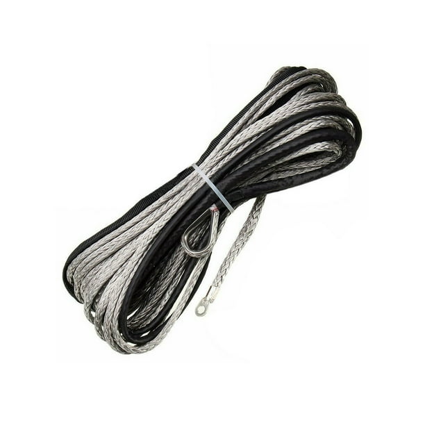 Scienceny Cable de cabrestante de fibra sintética para automóvil, Universal, 15m, profesional, extraíble, resistente a desgarros, accesorios Vehículos, repuestos y accesorios Mis Gris