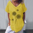 thumbnail image 2 of Pompotops Mode T-shirt à Manches Courtes Imprimé Col Rond Ample pour Femmes, 2 of 6