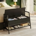 IRONCK Entryway Shoe Bench, 35.4inch Storage Organizer Rack, Lift Top