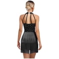 thumbnail image 2 of iixpin Justaucorps à Franges en Strass pour Femmes Cocktail Salon Rumba Salsa Danse Justaucorps Combinaison Noire m, 2 of 4