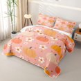 thumbnail image 3 of Manfei Cute Daisy Pumpkin Print Twin Quilt Set,Thanksgiving Theme Twin Coverlet Set,2-Piece,1 Bedspread and 1 Pillowcase, 3 of 7