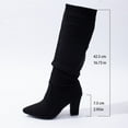 thumbnail image 5 of JUSLIO Boots for Women,High Heel Fashion Casual Mid Calf Boots Comfort Solid Color Lightweight Boots, 5 of 9