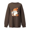 thumbnail image 3 of Pisexur Chandail en Molleton d'Halloween pour Femmes en Molleton Ample Automne Orange Manches Longues Col Rond Mode Citrouille Graphique Chandails en Molleton Chandails à Capuchon d'Halloween Chandail, 3 of 3