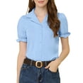 thumbnail image 1 of INSPIRE CHIC Chemise à Manches Courtes pour Femmes avec Col et Boutons devant, 1 of 6