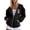 Black, variant on Women Casual Zip Up Hoodies Long Sleeve Track Jacket Cancer Awareness Ribbon Print Year Round Comfort Pairs Well With Denim Jeans Blue S