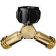 thumbnail image 1 of Propane Tank Y-splitter, Propane Adapter 2 Way Valve For A 20lb Lp Gas Cylinder Connecting 2 Appliances, Bbq Grill, Heater, Stoves, And More, 1 of 4