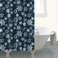 thumbnail image 4 of Dark Blue Christmas Snowflake Pattern Shower Curtain 84"x72" ,Bathroom Decorative Shower Curtains Set with 12 Hooks,Modern Waterproof Washable Shower Curtain, 4 of 6