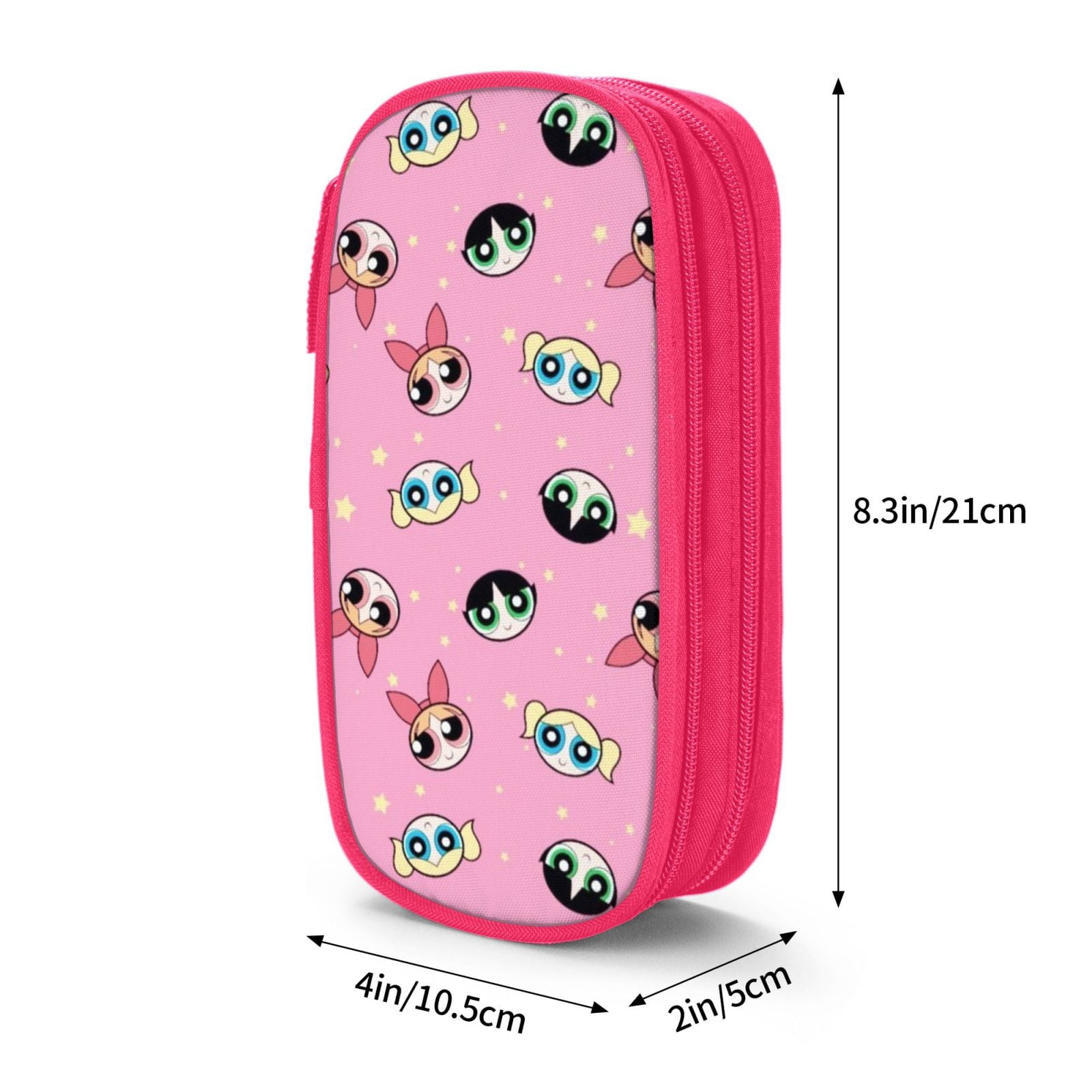 The Powerpuff Gi-rls Pencil Case Large Capacity Pencil Pouch Penbag Office Stationery Organizer Travel Makeup Bag Pink