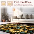 thumbnail image 2 of Flatwoven High Traffic Area Rug, Bold Floral Botanical Statement, Non Slip, Stain Resistant, Washable Area Rugs for Living Room, Bedroom(Yellow, 4X6), 2 of 8