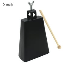 6  Inch Metal Iron Noise Makers Cow Bells for Drum Set with Stick, Hand Percussion Cowbell