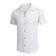 thumbnail image 5 of Camisa Hawaiana para Hombres de Color Sólido Moda Casual Botón de Solapa Diario, Ligero Transpirable para Primavera Verano, 5 of 8