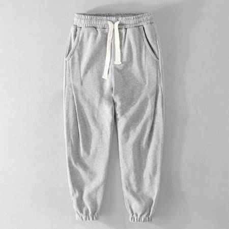 

Men s Casual Pants Spring Fall Trendy Premium Cozy Simple Loose Solid Color Drawstring Elastic Knitting Ankle Length Trouser