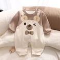 thumbnail image 2 of Newborn Baby Girl Clothes Cotton Bubble Romper Preemie Newborn Baby Girl Summer Outfit Long Sleeves Ruffle Smocked Tulle Romper Dress Jumpsuit Clothes 0-3 Months, 2 of 4