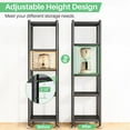 thumbnail image 4 of PXRACK 5-Tier Kitchen Storage Shelves, Adjustable Metal Shelves for Storage Pantry Shelves with Rolling Wheels, Storage Rack Shelving Unit Organizer for Bedroom Laundry Closet, 4 of 8