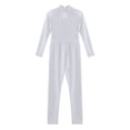 thumbnail image 3 of Xnihocha Girls Sparkle Long Sleeve Leotards for Gymnastics Dancing Ballet Bodysuit Full Unitards White 6, 3 of 5