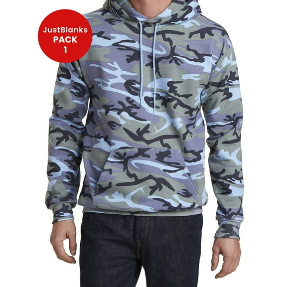 JustBlanks Core Fleece Camo Pullover Hooded Sweatshirt Air Jet Yarn for Softness